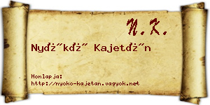 Nyókó Kajetán névjegykártya